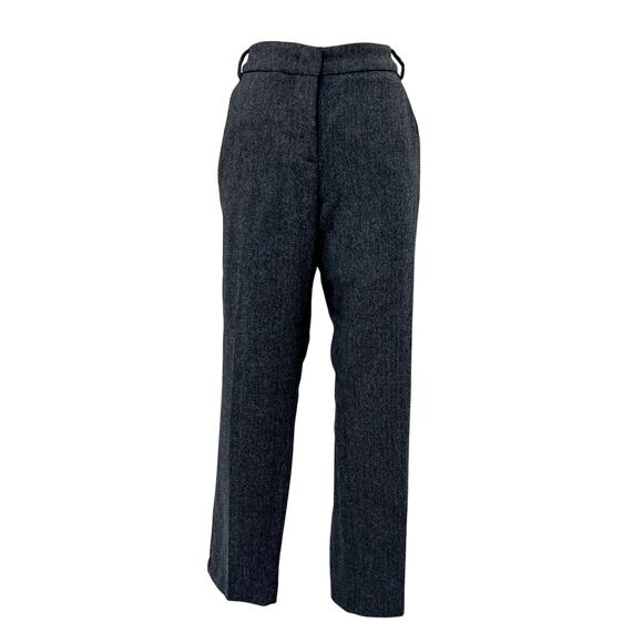 MaxMara Weekend Wool Gray Herringbone Pleated Trouser Pants Size 16 - Picture 1 of 6